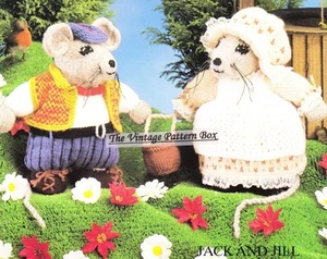 JACK & JILL MICE / 8ply or D.K. - COPY toy knitting pattern - Picture 1 of 1
