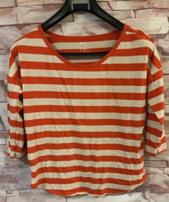 Gap Multi-Color Striped 3/4 Sleeve Blouse. Size: Large. 100% Pima Cotton. - Изображение 1 из 4