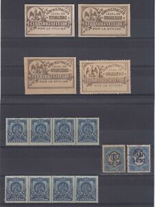 MEXICO 1892-1916 OFFICIAL SEAL & EAGLE Yvert TR10, Sc 297, 603 & 604 MULTIPLES+