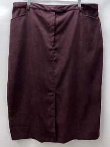 Maxi gonna pantalone donna Susan Graver taglie forti 2X pelle di talpa elasticizzato marrone - Foto 1 di 6