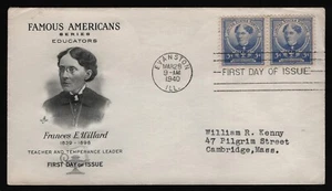 #872 5c Francis E Willard-Pair, Art Craft FDC **ANY 5=FREE SHIPPING** - Picture 1 of 1