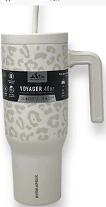 Hydrapeak Voyager 40 oz Stainless Steel Tumbler Exotic Cream Leopard w/Straw NEW - Picture 1 of 1