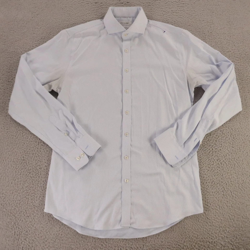 Twillory Shirt Mens Large 16.5 36 37Blue Dot Trim Fit Button Up Long Sleeve - Image 1 of 4