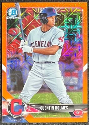 2018 Bowman Chrome Prospects Orange Mojo Refractor #BCP-88 Quentin Holmes #/25 - Image 1 of 2