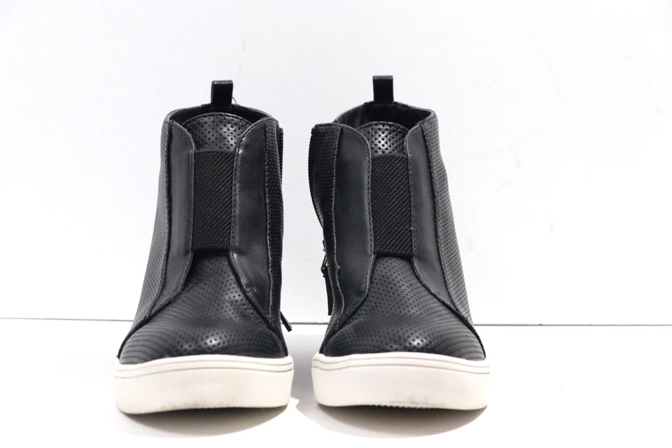 Mia Zapatillas Mujer 8 Cuero Vegano Cuña Plataforma Negro Blanco Viaje por Calle  Foto 1 de 4