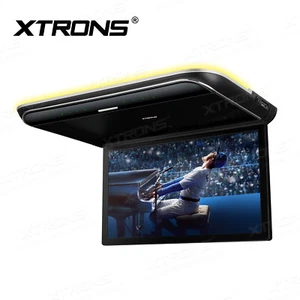 Car Roof Monitor Overhead Mounted Flip Down 1080P HDMI/USB Speaker 19.5 inch - Picture 1 of 11