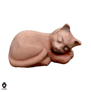 Gattino gatto addormentato in terracotta per esterno stutuina arredo giardino - Picture 1 of 6