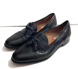 Pierre Cardin Space black leather Size 9.5 mens dress shoes  - Picture 1 of 7