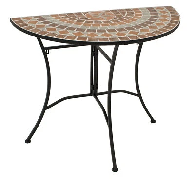 Wandtisch Anbautisch Balkontisch Mosaiktisch LUCCA halbrund 45x90cm Mosaik terra - Bild 1 von 4