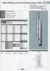 KV #8505P-18" DRAWER SLIDES, FULL-EXTENSION + 1-1/2" OVER-TRAVEL, HEAVY-DUTY - Picture 1 of 1