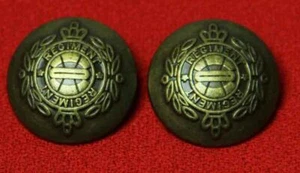 Abrigo Chaqueta Blazer Dos Grandes Regimiento Cúpula Botones Antiguo Dorado Latón Vástago - Imagen 1 de 2