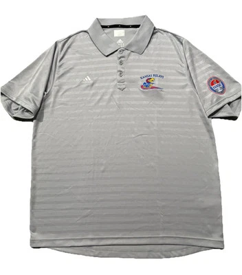 Camisa polo de golf deportiva Adidas Kansas Jayhawks Relays. Hombre 2XL. Gris. Foto 1 de 4