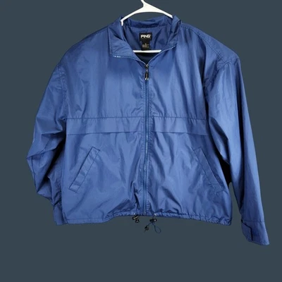 Men's Ping Collection Blue Windbreaker Jacket Size Medium Vented - Image 1 of 4