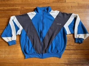 VINTAGE Adidas Sweatshirt Men’s 2XL Blue Grey White 80s 90s Hip Hop - Picture 1 of 13