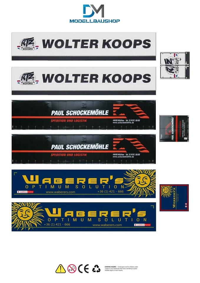 DM-MODELLBAUSHOP LKW Auflieger Livery 30 Folie Design Selbstklebend H0 1:87 Modellbau