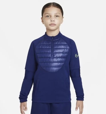 Nike Camisa de Entrenamiento Niños Azul Invierno Guerrero Taladro Fútbol Acolchada Ajuste Térmico XL Foto 1 de 4