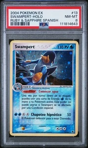*POP 3* PSA 8 MINT Swampert 13 SPANISH EX Ruby & Sapphire Holo Pokemon Card 2004 - Picture 1 of 2