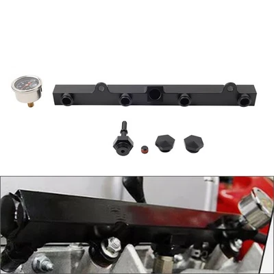 Engine High Flow Fuel Rail with 1/8 NPT Gauge For Honda Acura K-Series RSX Civic - Image 1 of 4