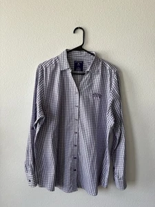Antigua Women’s Long Sleeve Plaid Button Down Shirt Size XL TCU Purple/White - Picture 1 of 7