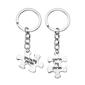 Letter Puzzle Keychain for Women Connecting Keychains Couples Miss Decorative - Foto 1 di 10