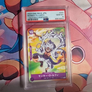 Monkey D. Luffy PSA 10 Gear Five 7 Eleven Campaign Japanese One Piece Card - Imagen 1 de 4