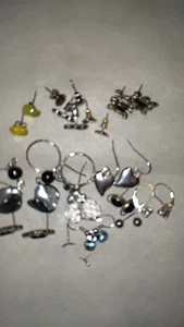 Vintage Estate Lot Of earrings Some 925 And One Signed N R Avon 15 Pair READ: - Picture 1 of 19
