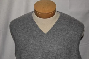 PINE XL Herren 100% Kaschmir ärmellos V-Ausschnitt Pullover Weste grau - Bild 1 von 6