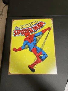 The Amazing Spider-man Metal Sign Plaque Vintage Retro Wall Decor Poster 16” - Picture 1 of 3