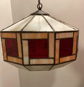 VITRAUX PENDELLEUCHTE. ART DECO STIL 70 TEILE. 13 ZOLL DURCHMESSER - Bild 1 von 14