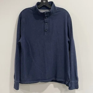 Rhone Faroe Island Long Sleeve Performance Polo Shirt Mens Medium Navy Sweater - Picture 1 of 13