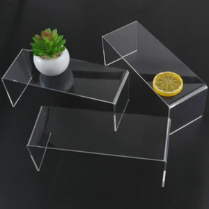 3PCS Acrylic Display Shoe Risers Clear Retail Display Stand U Shaped Shelf - Picture 1 of 11