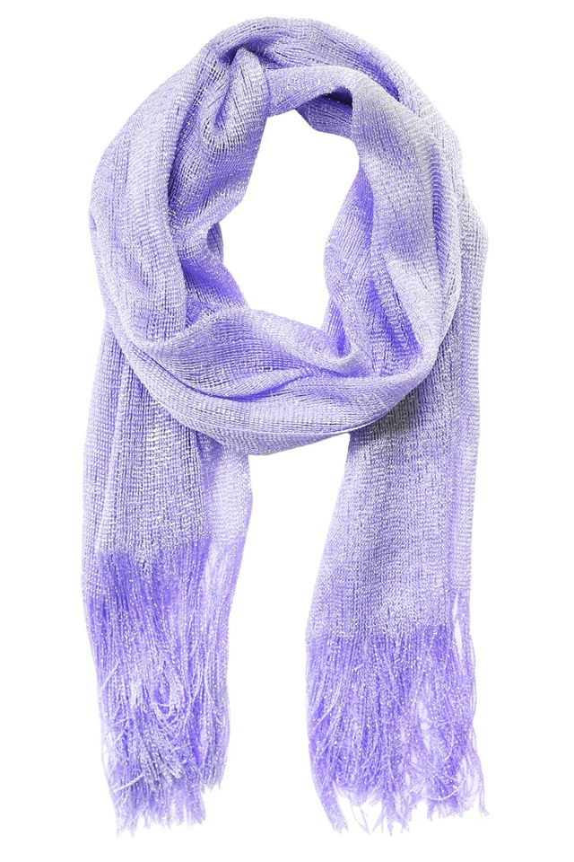 Mujer Boda Noche Envolvente Chal Brillo Metálico Baile de graduación Fiesta Bufanda con Flecos Foto 1 de 1