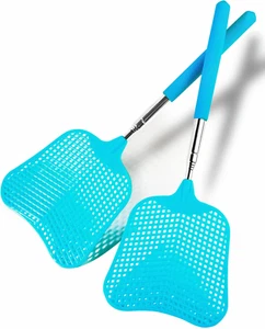 2 Pack Fly Swatters Heavy Duty Set, Telescopic Fly Swatter, Stainless Steel Hand - Picture 1 of 7