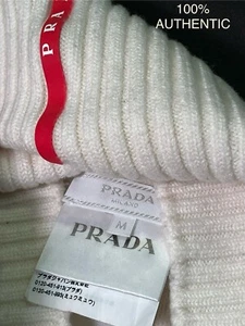 PRADA WOOL BEIGE CREAM SKULL CAP SKULLCAP BEANIE CAP HAT SKULLY ITALY AUTHENTIC - Picture 1 of 24