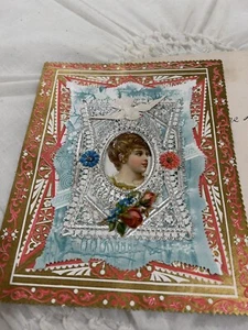 8x7” Elaborate Victorian Valentines Card With Envelope Dated Feb 14 1893 - Picture 1 of 4