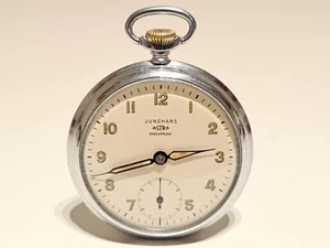 VINTAGE ELEGANT GERMANY MEN'S MECHANICAL POCKET WATCH " "JUNGHANS" ASTRA/CAL.24 - Picture 1 of 14