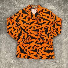 Loudmouth Sports Coat Jacket Mens Medium M Orange Bats All Over Print Halloween