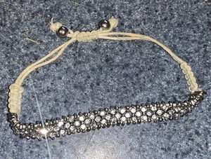 Damen verstellbar BoHo Kristall Strass handgewebt ausgefallen Freundschaftsarmband sehr guter Zustand - Bild 1 von 24