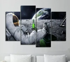 Multi Panel Druck Bier Leinwand Set Micro Brew 5 Stück Wandkunst Astronaut Mann Höhle - Bild 1 von 12