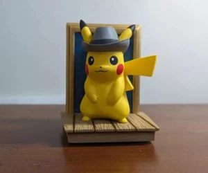 Pokemon Center Van Gogh Museum Pikachu with Grey Felt Hat Self Portrait Figure - Picture 1 of 6