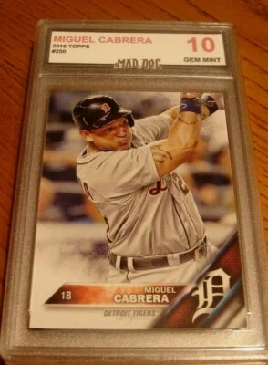 MIGUEL CABRERA*****2016 TOPPS---GEM MINT 10****MARLINS-TIGERS---#250--Mad Dog - Image 1 of 2