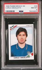 1986 Panini World Cup Mexico 86 #48 PSA 8 N-MINT Carlo Ancelotti Italy POP 1 ! - Picture 1 of 2