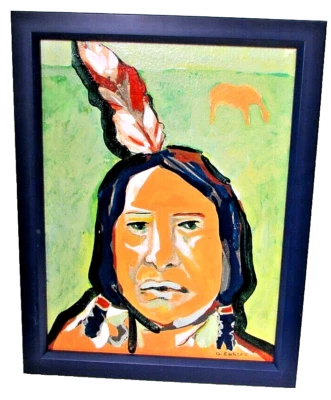 Gary Carson Original Signed Oil Painting Red Clouds Last Summer MODERNIST MCM - Image 1 of 4