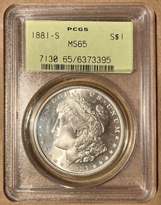 1881-S PCGS MS65 Morgan Silver Dollar $1 - OGH - Old Green Holder - Picture 1 of 2