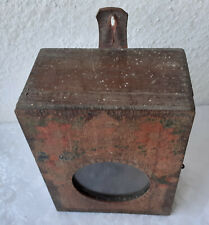 Antique primitive Wooden alarm Clock box  hand painted with glass...../7/