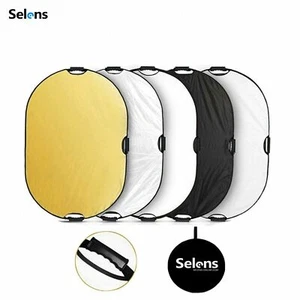 Selens 5-in-1 Collapsible Oval Reflector with Handle for Photo Lighting 80x120cm - Picture 1 of 10