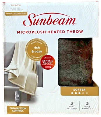 Sunbeam Royal Luxe Walnut Heated Personal Throw / Blanket, Cozy-Warm, Adjusta... - Image 1 of 4