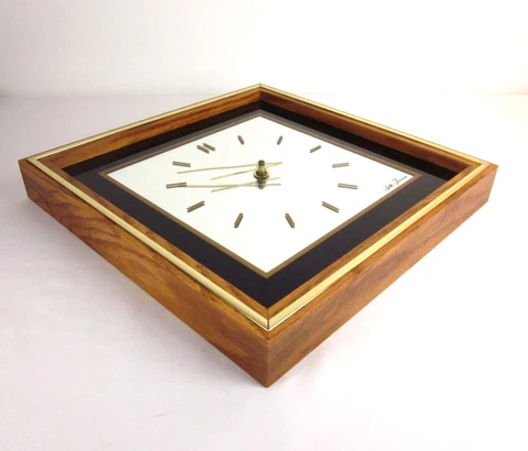 Seth Thomas Clock 2816 Reflected Images Mirror Vintage Wood Gold Tone Wall Cover