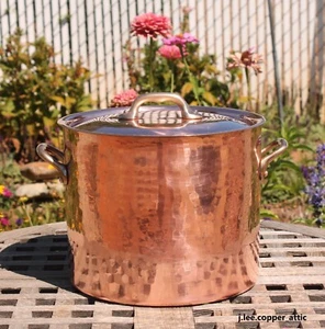 Williams-Sonoma Hammered Copper 6 Qt Stock Pot , Made in France - Picture 1 of 7