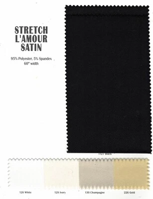 Stretch Matte Satin Peau de Soie Fabric by the Yard | Stretch Duchess Satin 60" - Image 1 of 4